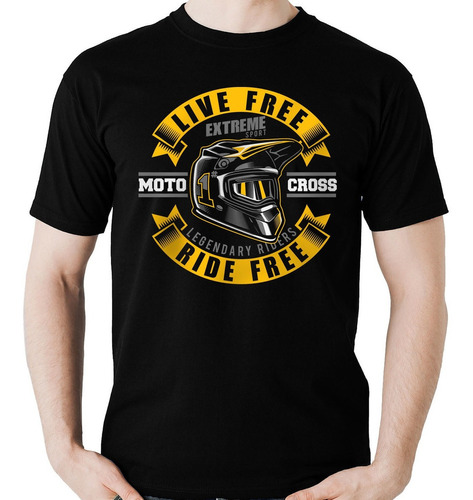 Imagem 1 de 7 de Camiseta Live Free Motocross Trial Moto Promoção
