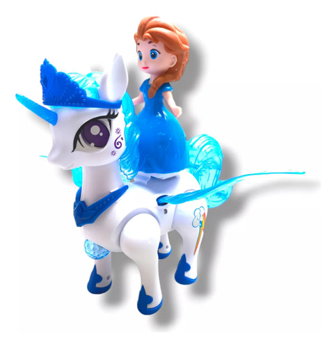 Boneca Mágica Princesa Com Unicórnio Encantada Com Luz E Som