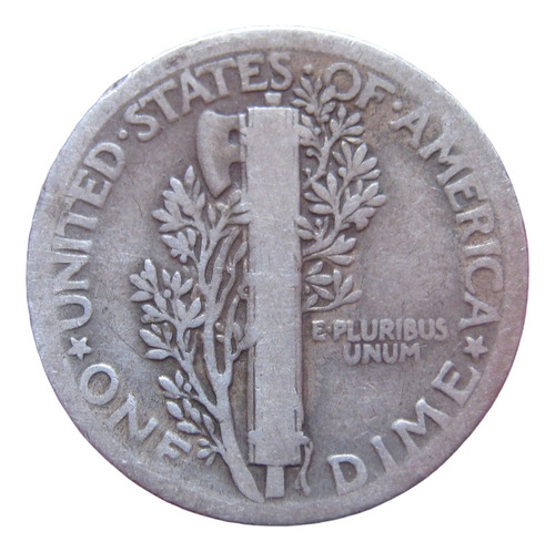 Usa 1 Dime 1917 Plata 