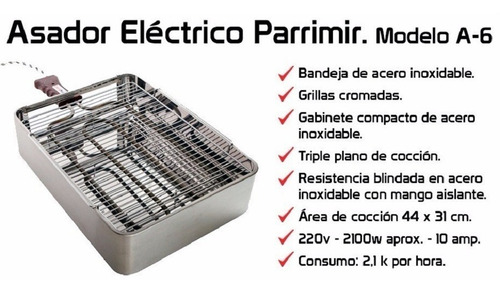 Parrilla eléctrica Mir Parrimir A-6