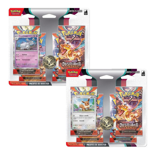 Kit Cartinha Pokemon Profissional 50 Cartas Eeve +houndstone