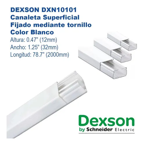 comprar Canaleta Lisa Dexson 32 X 12 Mm X 2m Color Blanco