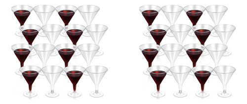 Juego De 72 Vasos De Plástico Para Martini, Copas De Vino Tr