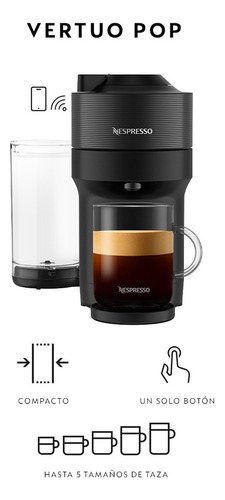 Cafetera Nespresso Vertuo Pop Color Negro