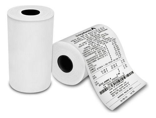 200 Rollos Papel Térmico 75x45 Miniprinter 80 Mm C/ Color Blanco