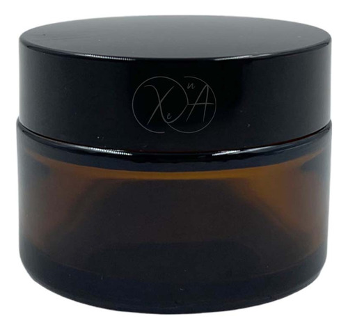 Pomadera Ámbar 2 Oz / 60 Ml Con Tapa Negra Liner 50 Pzs