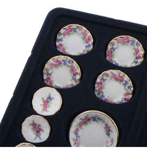40pcs Rose Flores De Té De Porcelana 1/12 Casa Muñeca