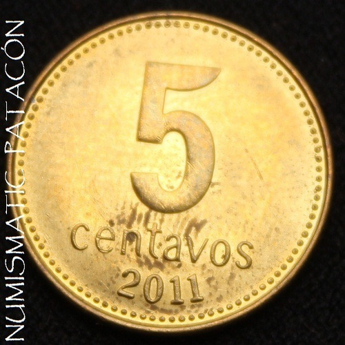 Moneda Argentina 5 Centavos 2011 Marca De Cuño - Excelente