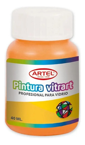 Frasco 40ml Vitrart Profesional Artel Color Naranja 77