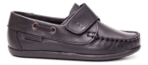 Mocasín Escolar Scarpino Abrojo De Cuero