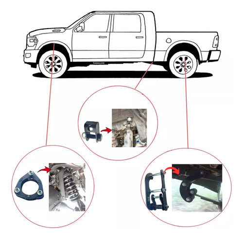 Kit Lift Com Jumelos 2 Pol Suspensão Toyota Hilux Srv 2014