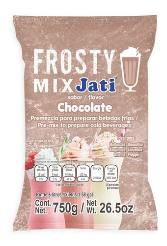 Malteada Frosty Mix Polvo Smoothie Frappe 750 Gr Chocolate