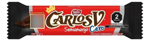 Carlos V Semiamargo Cero Chocolate Nestle 10pz De 17g