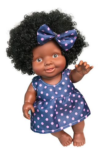 Imagen 4 de 8 de Simulada Muñeca Africana Reborn De Silicona De 10 Pulgadas