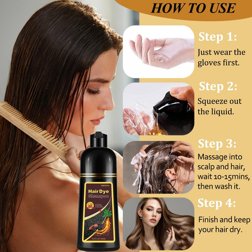 Shampoo Instantâneo Para Tintura De Cabelo Castanha 3%