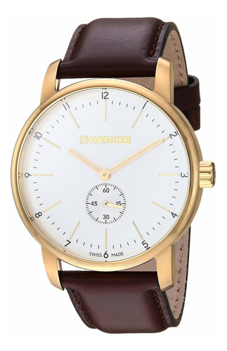 Reloj Hombre Wenger 01.1741.124 Cuarzo Pulso Marron En Cuero