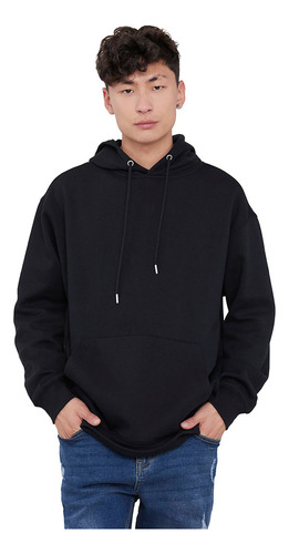 Polerón Hombre Hoodie Negro Corona