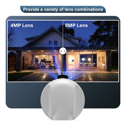 Cámara Ip De Doble Lente De 8mp Para Exteriores, V380pro