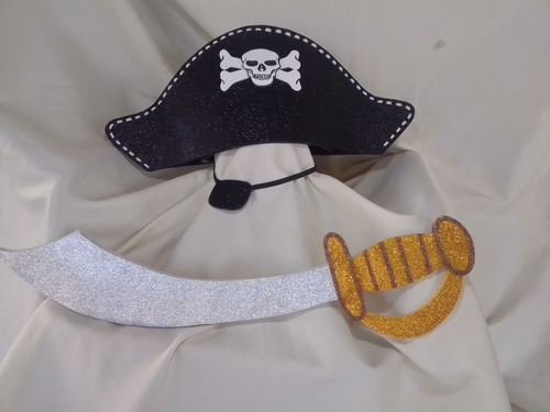 Sombrero De Piratas En Foami Sombrero Parche Espada Disfraz