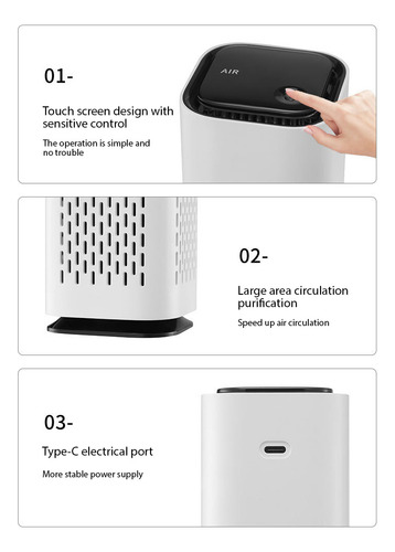 Purificador De Aire Portátil Con Luz Y Control Para Hogar/co