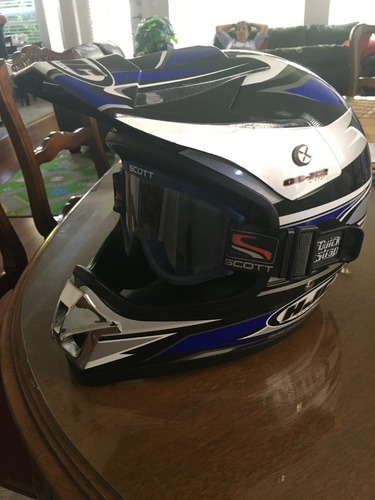 Casco Moto Pro Hjc Dot Motocross Enduro Lentes Scott Cs-x2 