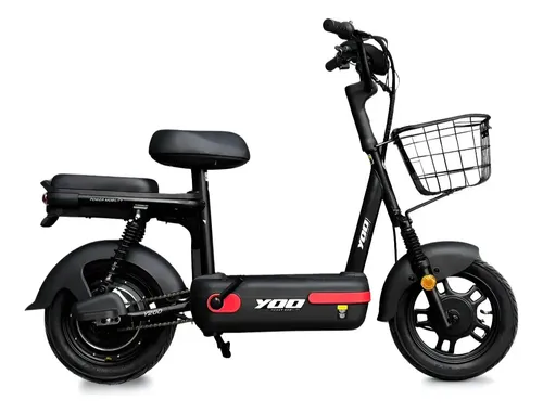 自転車本体 Yuu Bicicleta Elétrica Yoo Y200 350W Preto/Vermelho 32km/h Bateria