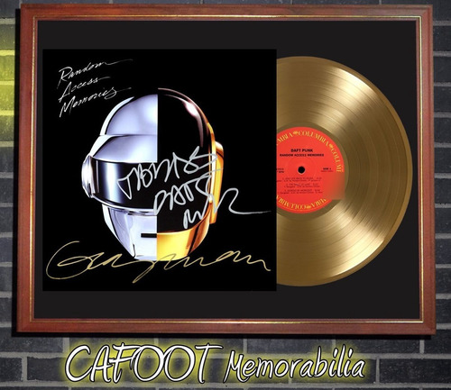 Daft Punk Random Access Memories Tapa Lp Firmada Y Disco Oro