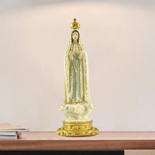 Estatua De 20 Cm Pintada A Mano De María Santísima Adoración