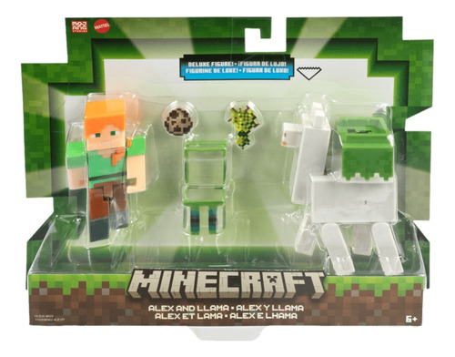 Set Figura De Acción 2 Minecraft  Alex Y Llama 8cm De Mattel