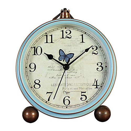 Justup Reloj Despertador De Mesa, Estilo Vintage, Sin Tictac
