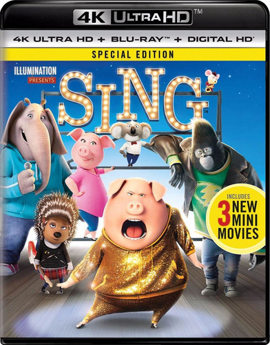 Blu Ray 4k Ultra Hd Sings + Blu Ray Special Edition Original