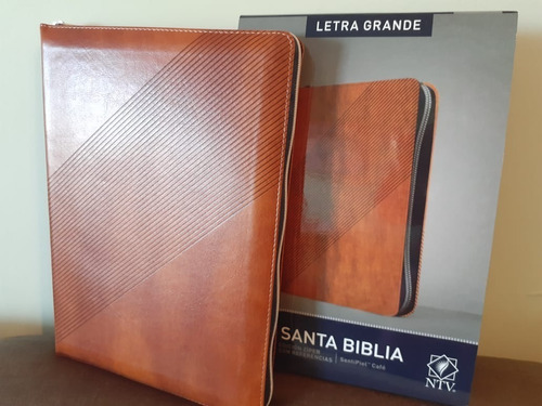 Biblia N T V Letra Grande Cierre Edicion Ziper Marron