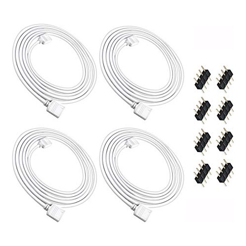 Paquete De 4 Cables De Extensión Rgb De 2 M, 6,5 Pies,...