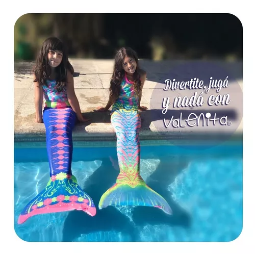 Cola De Sirena Para Nadar + Monoaleta Edición Valenita Fluo