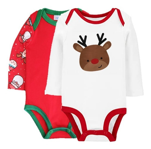 Pañalero Bodysuit Mi Primer Navidad Santa Claus Elf Reno