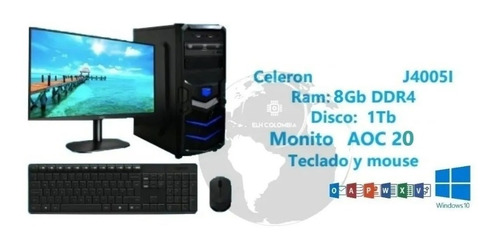Computador Pc Celeron Hdd 1tb 4gb Ddr4 Fte 300w W10 Wifi Dvd