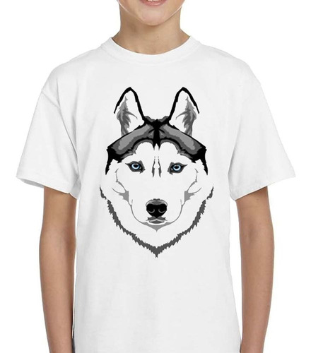 Remera De Niño Husky Siberiano Cara Pintura M2