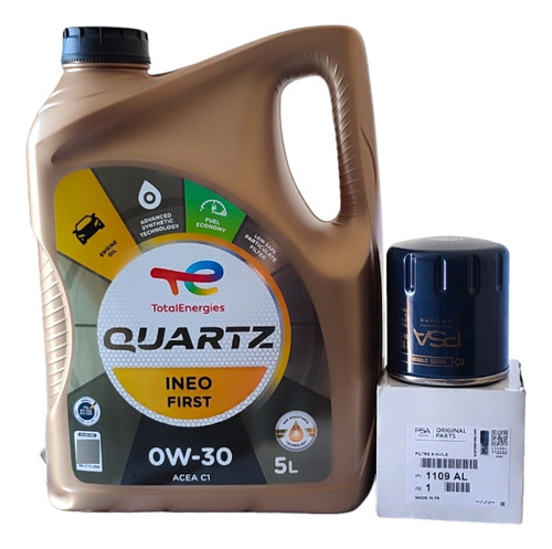 5 Lts Aceite 0w30 Total  + Filtro Original Peugeot 208 1.2