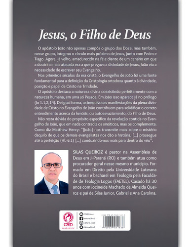 Livro Jesus, O Filho De Deus. Cpad-sp, De Silas Queiroz. Editorial Editora Cpad, Capa Mole Em Português