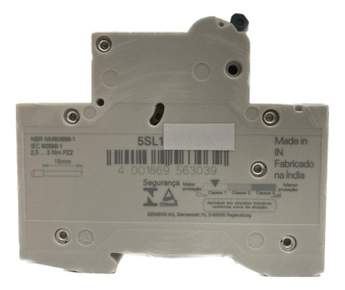 Disjuntor Din Siemens Monopolar 40a 220/380vca 5sl1140-7mb