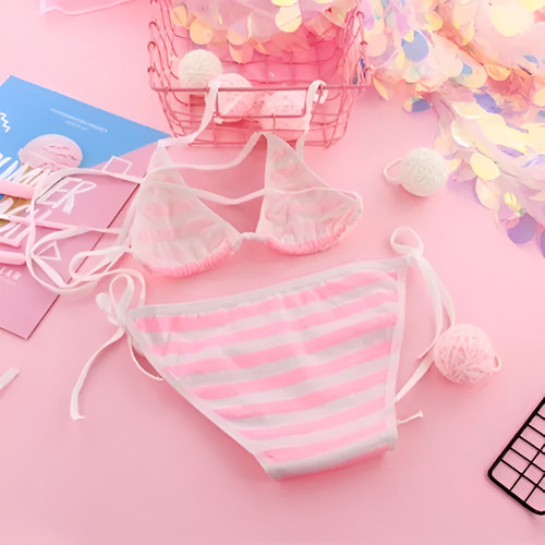 Sexy Cosplay Mini Bikini Kawaii Lenceria Anime Rayas Lolita