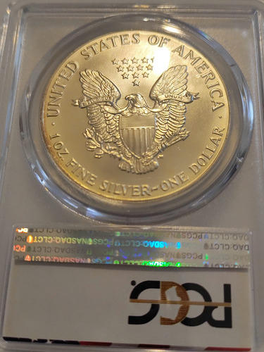 Moeda Comemorativa Silver Eagle Graduada Pcgs Ms69 1992 (Usado)