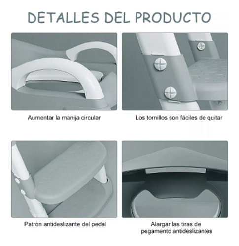 Asiento Reductor Con Escalera Para Baño Entranamiento Bebe