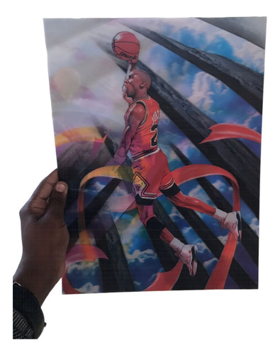 Cuadro Poster Basketball 3d Nba Jordan & Lebron 30x40 Cm