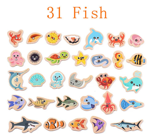 S Juguetes De Pesca De Madera Montessori, Juego Educativo
