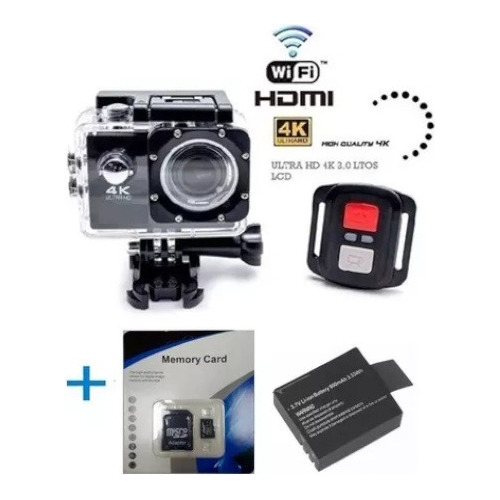 Camara Deportiva Acction 4k Ultra Hd Wifi Hdmi Sumergible