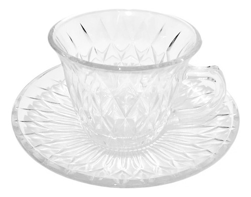 Set X6 Taza Con Plato Vidrio 