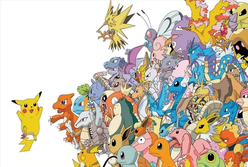 Papel De Parede Adesivo Gamer Pokémon Evoluções Desenho M²