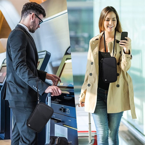 Para Cartera Portátil Rfid For Pasaporte De Viaje For