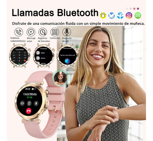 Reloj Inteligente Amoled Mujer Bluetooth Llamada Smartwatch